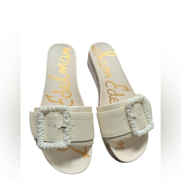 Sam Edelman Cream Slide Sandals - Picture 10 of 11